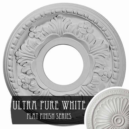Ekena Millwork Helene Ceiling Medallion (Canopies up to 5 1/4"), 11 7/8"OD x 3 5/8"ID x 7/8"P, Ultra Pure White CM11HEUWF